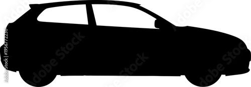 Compact hatchback car silhouette for efficient city driving