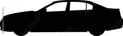 Compact sedan vehicle silhouette side view