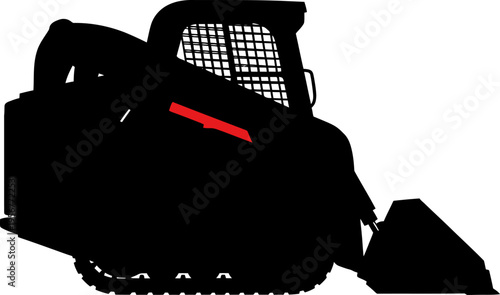 Compact track loader operating in tight construction spaces