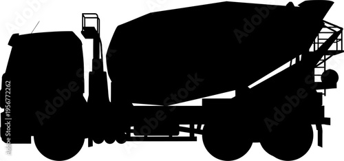 Construction cement mixer silhouette for industrial building