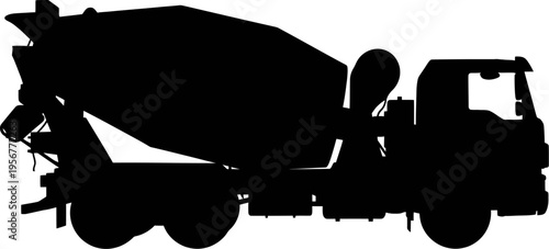 Concrete mixer truck silhouette used in construction logistics