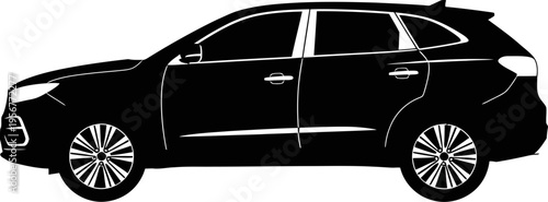 Contemporary crossover suv silhouette for urban transportation