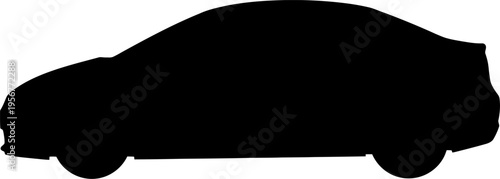 Contemporary family sedan car silhouette