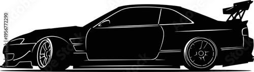 Custom drift racing car profile shadow