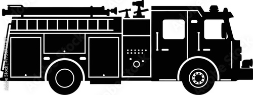 Emergency fire engine response truck outline