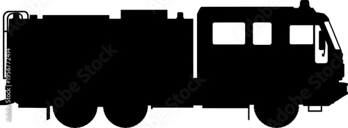 Emergency fire engine silhouette for rescue service response