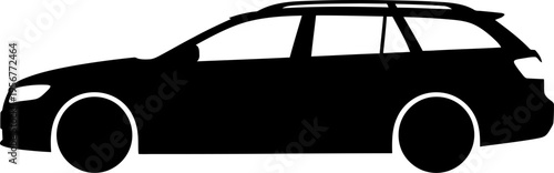 Family station wagon silhouette side profile view