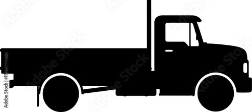 Flatbed utility truck light commercial vehicle silhouette