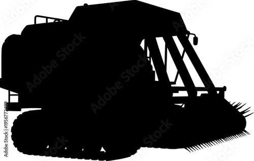 Forage harvester machine silhouette