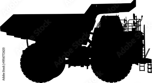 Gigantic mining dump truck silhouette for heavy hauling