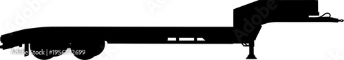 Heavy duty lowboy trailer silhouette for industrial transport