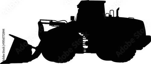 Heavy wheel loader silhouette for earthmoving operations