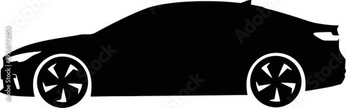 High performance sports coupe car sleek silhouette