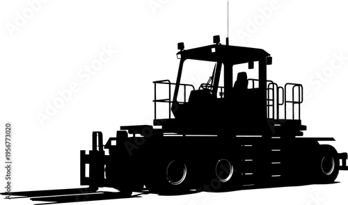 Industrial reach stacker silhouette for port logistics operations