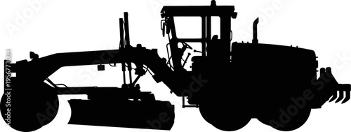 Industrial road motor grader silhouette