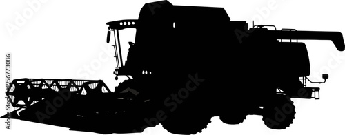 Large grain harvester silhouette for farming