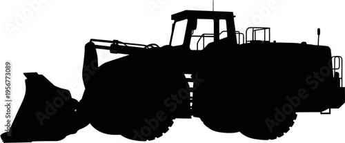 Large industrial wheel loader silhouette for mining and loading