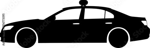 Law enforcement interceptor sedan silhouette with emergency lights