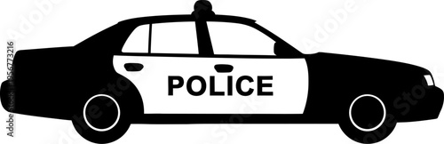 Marked police patrol vehicle outline for public safety