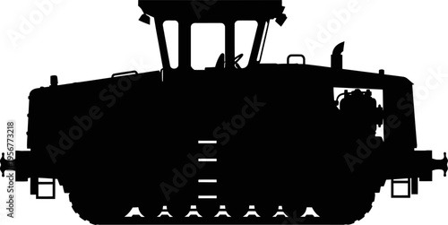 Massive industrial railway maintenance vehicle