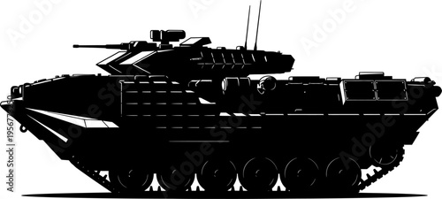 Military armored infantry fighting vehicle tracked silhouette