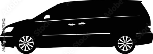 Modern family minivan silhouette for passenger transportation