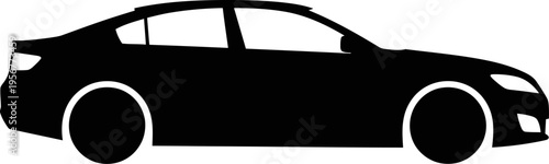 Modern sedan car profile outline for automotive design