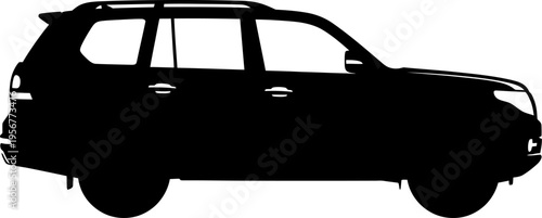 Modern suv silhouette side view