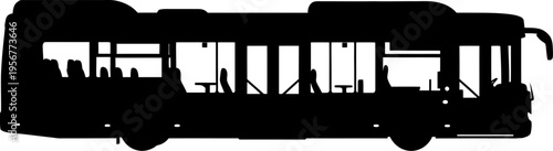 Public transit passenger bus outline