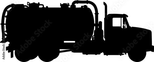 Sanitation vacuum tanker truck silhouette for waste management