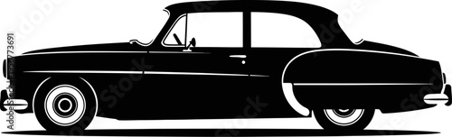 Retro vintage sedan figure showing classic automotive styling