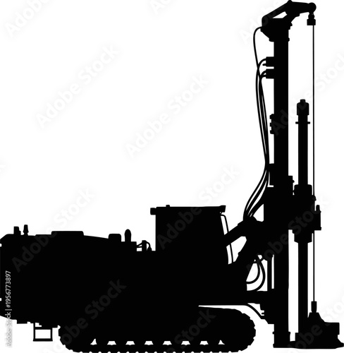 Tracked mobile drilling rig silhouette