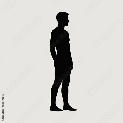 Black silhouette of a standing man.