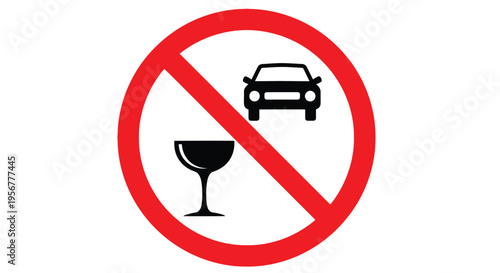 Vector graphic illustration depicting no drinking and driving, a crucial road safety message design.