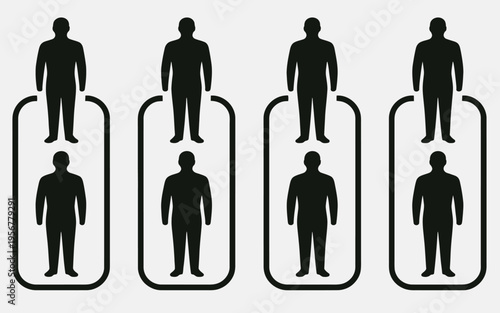 Group of people standing in rows.