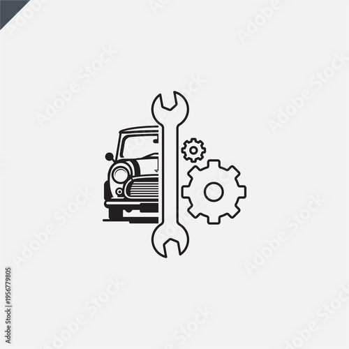 Car mechanic logo template