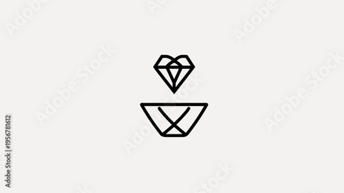 Free Download A geometric diamond design, comprising a top diamond and a trapezoidal base. White background - GFXLoad