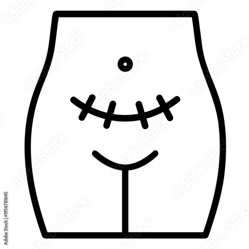 Female Abdominal Surgery Concept, Lower Belly Operation Scar and Medical Recovery