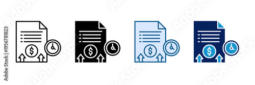 Investment Plan Icon Set Multiple Style Collection