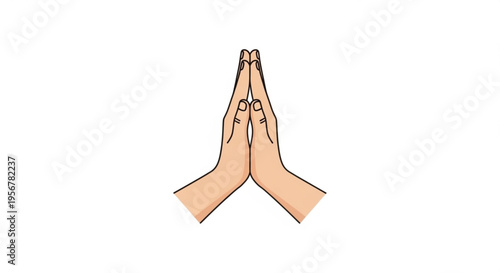 Hands clasped together in prayer or meditation on white background symbolizing hope and spirituality