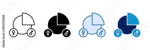 Gender Ratio Icon Set Multiple Style Collection