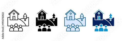 Rural Population Icon Set Multiple Style Collection