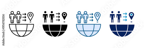 Migration Flow Icon Set Multiple Style Collection