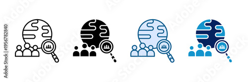 Census Survey Icon Set Multiple Style Collection