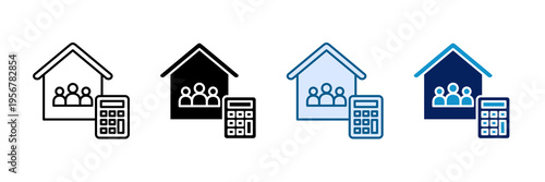 Household Size Icon Set Multiple Style Collection