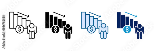 Poverty Rate Icon Set Multiple Style Collection