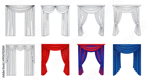 Drapery Styles: Swag, Festoon, and Pleated Curtain Set