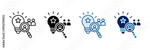 Talent Search Icon Set Multiple Style Collection
