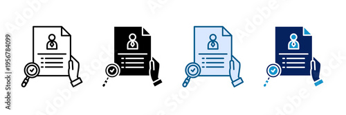 Resume Review Icon Set Multiple Style Collection