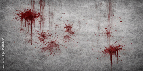 A vibrant autumn maple leaf rests against a bloody red grunge texture, blending natural seasonal color with a weathered paint design for a striking fall decoration